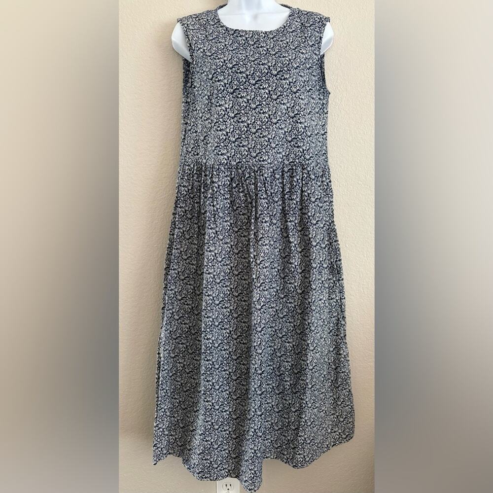 Daphne Wilde Sleeveless Printed‎ Cotton Linen Midi Dress Made in Italy 0 XSmall
